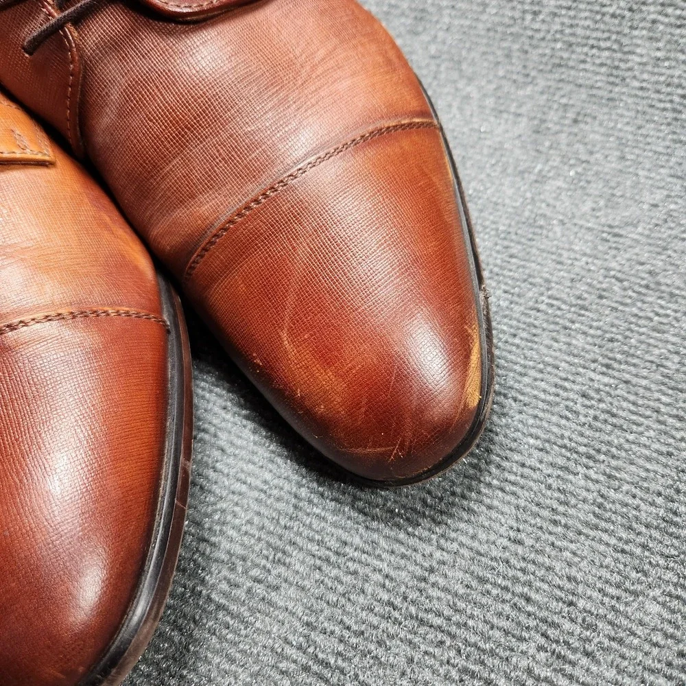 Aldo Dress Shoes Mens 10.5 Derby Oxford Brown Leather Cap Toe Casual Cuban Heels
